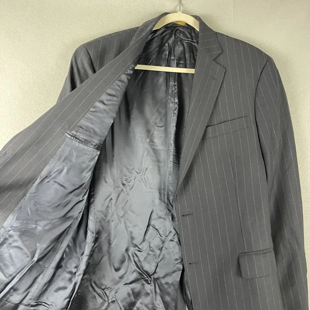 Brooks Brothers 346 Wool Blazer‎ Sport Coat Mens 40R Blue Striped Wool Stretch